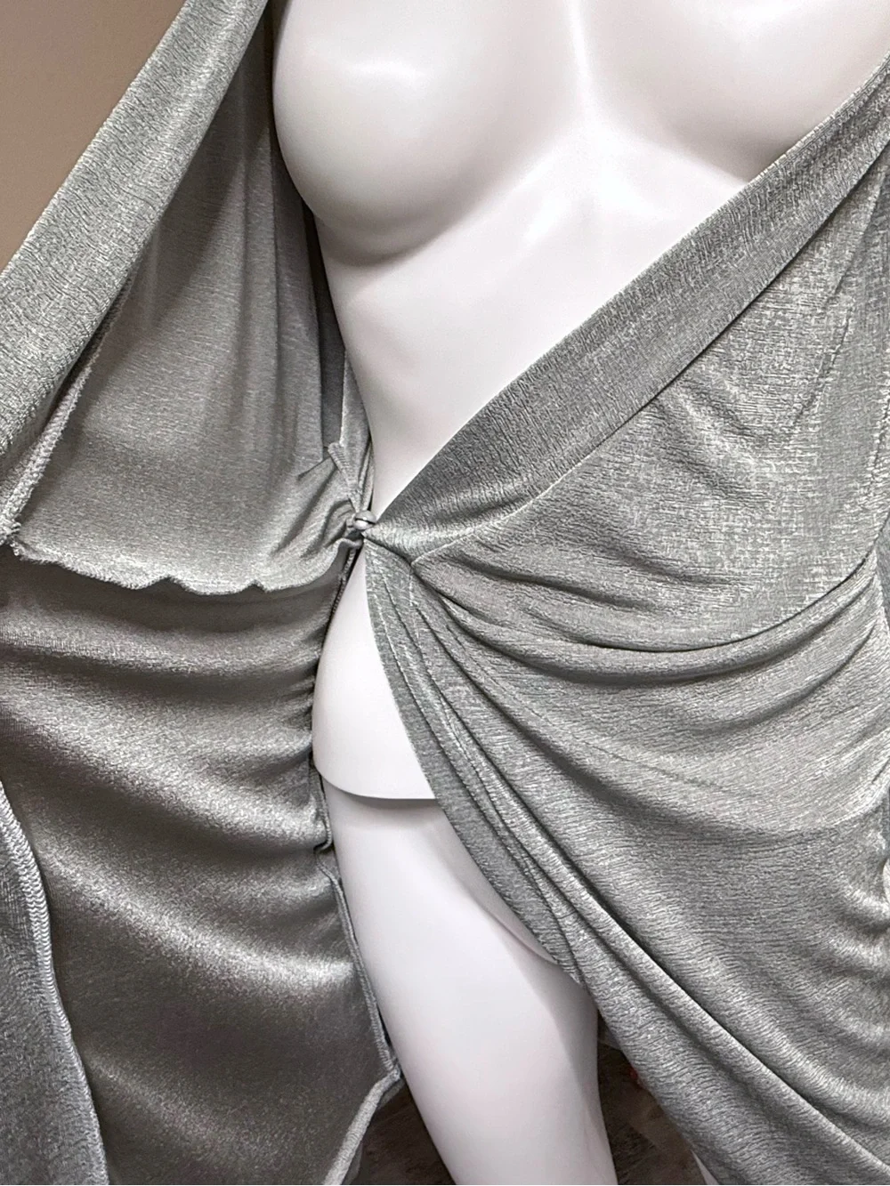 Silver Kimono Mini Dress
